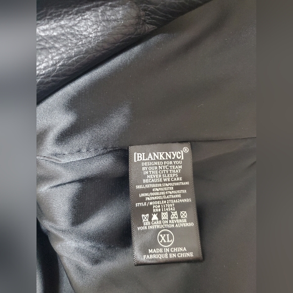 Blank NYC Women's Vegan Black Leather Jacket Size XL - Picture 11 of 12